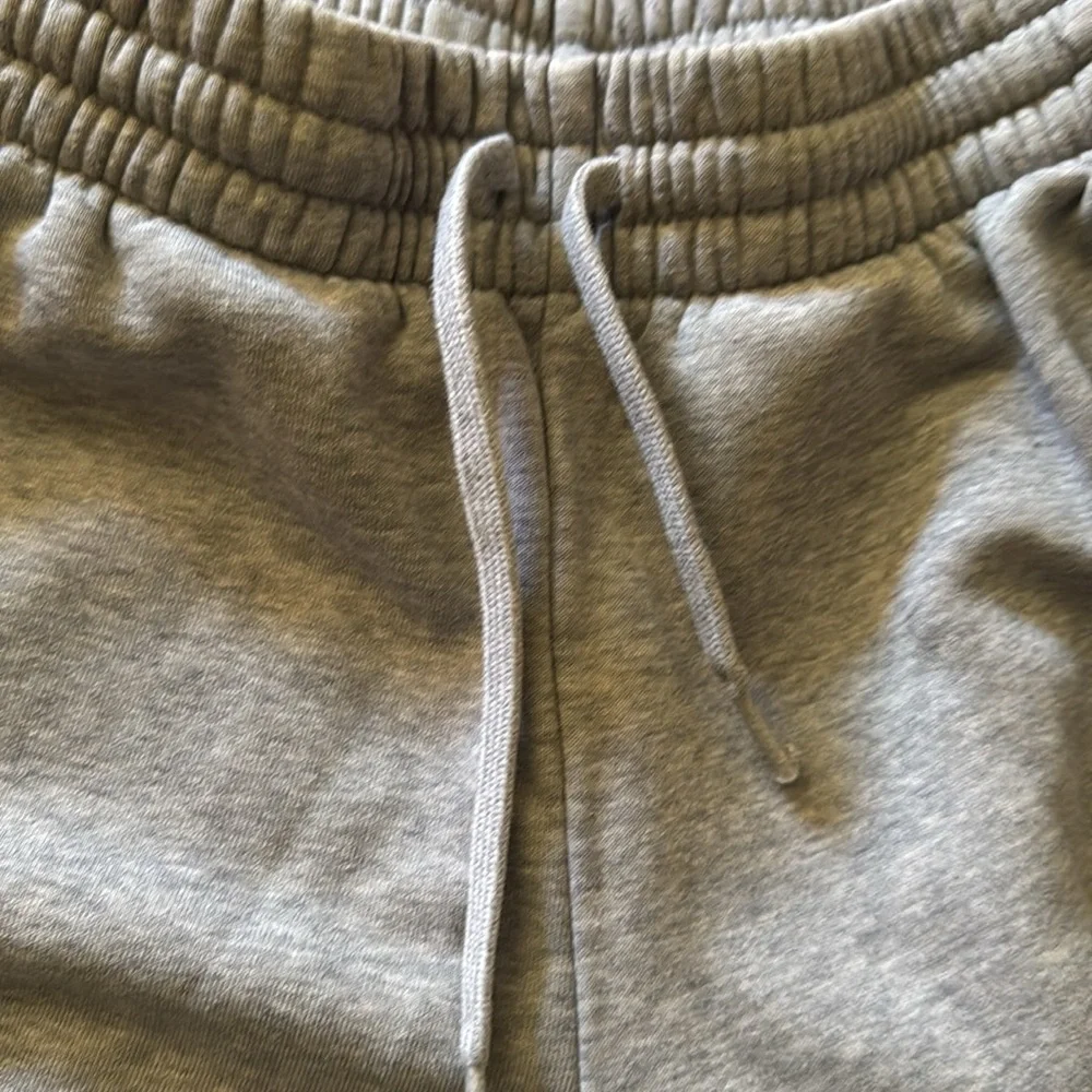 Adidas Men's Athletic Gray Shorts with Black Stripes - Picture 6 of 9